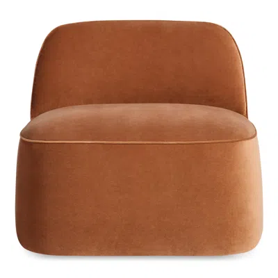 Blu Dot Looksee Swivel Lounge Chair In Copper Velvet