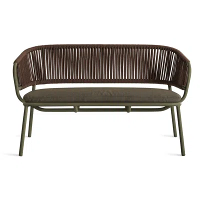 Blu Dot Mate Outdoor Settee In Toohey Olive