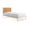 Blu Dot Me Time Twin Bed In Camel Leather/ivory
