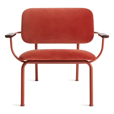 Blu Dot Method Lounge Chair - Tomato Velvet In Red
