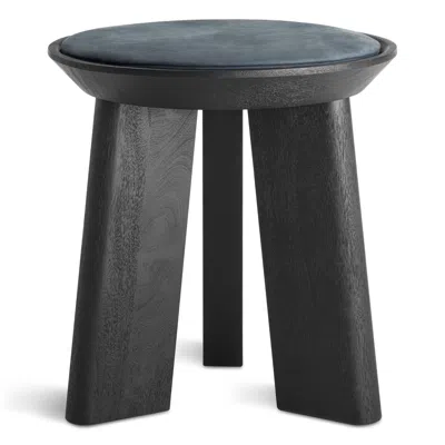 Blu Dot Mimi Stool In Black/ink Leather