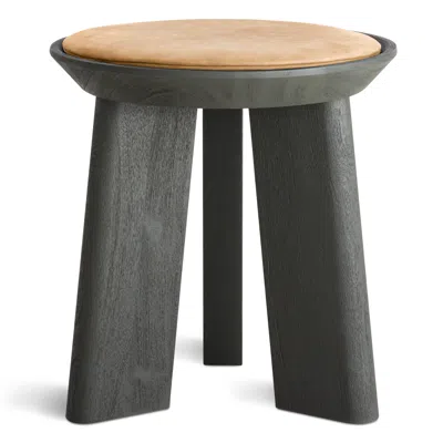 Blu Dot Mimi Stool (x3 Leg) - Camel Leather / Olive In Brown