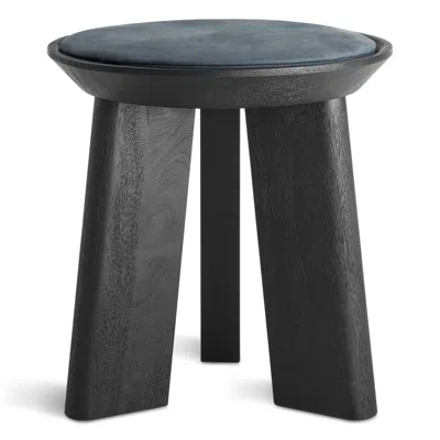 Blu Dot Mimi Stool (x3 Leg) - Ink Leather / Black