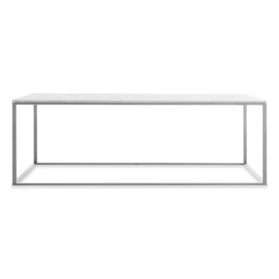 Blu Dot Minimalista Coffee Table - Marble / Stainless Steel In Gray