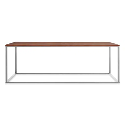 Blu Dot Minimalista Coffee Table - Walnut / Stainless Steel In Brown