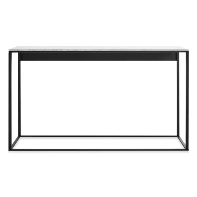 Blu Dot Minimalista Console Table - Marble / Black In Gray