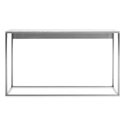 Blu Dot Minimalista Console Table In Marble/stainless Steel