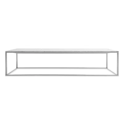 Blu Dot Minimalista Large Coffee Table - Marble / Stainless Steel In Gray