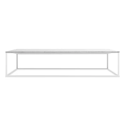 Blu Dot Minimalista Large Coffee Table In Marble/white