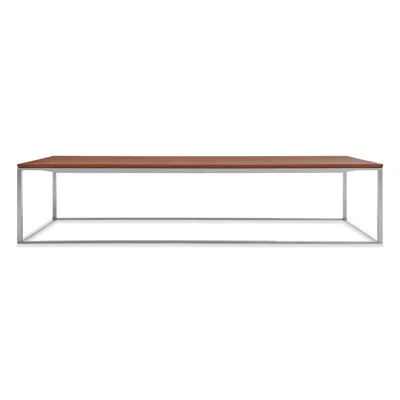 Blu Dot Minimalista Large Coffee Table - Walnut / Stainless Steel In Brown