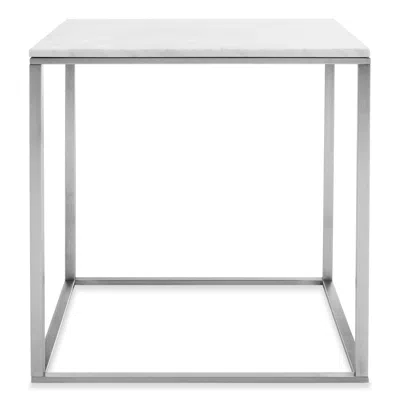 Blu Dot Minimalista Side Table In Marble/stainless Steel