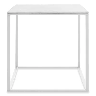 Blu Dot Minimalista Side Table In Marble/white