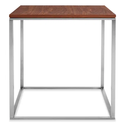 Blu Dot Minimalista Side Table - Walnut / Stainless Steel In Brown