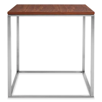 Blu Dot Minimalista Side Table. Walnut / Stainless Steel In Walnut/stainless Steel