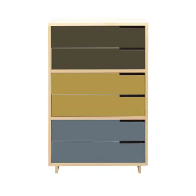 Blu Dot Modu-licious #5 - Dark Olive / Mustard / Grey Blue In Multi
