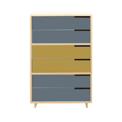 Blu Dot Modu-licious #5 - Grey Blue / Mustard / Grey Blue In Multi