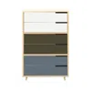 Blu Dot Modu-licious #5 - White / Dark Olive / Grey Blue In Multi