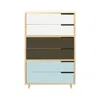 Blu Dot Modu-licious #5 - White / Dark Olive / Robin's Egg Blue In Multi