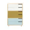 Blu Dot Modu-licious #5 - White / Mustard / Robin's Egg Blue In Multi