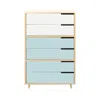 Blu Dot Modu-licious #5 - White / Robin's Egg Blue / Robin's Egg Blue In Multi