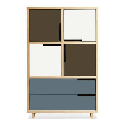 Blu Dot Modu-licious #6 - Dark Olive / White / Grey Blue