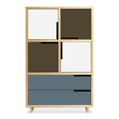 Blu Dot Modu-licious #6 - White / Dark Olive / Grey Blue