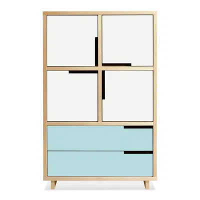 Blu Dot Modu-licious #6 - White / White / Robin's Egg Blue