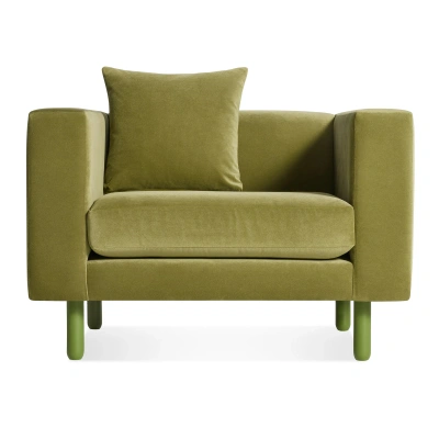 Blu Dot Mono Lounge Chair In Loden Green Velvet