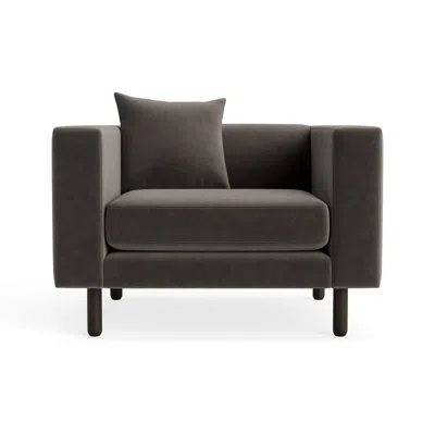 Blu Dot Mono Lounge Chair - Storm Velvet In Gray