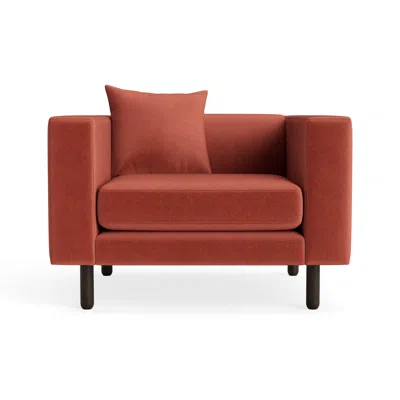 Blu Dot Mono Lounge Chair - Tomato Velvet In Red