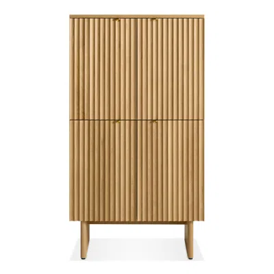 Blu Dot Murmur Storage Cabinet - White Oak In Brown