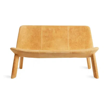 Blu Dot Neat Settee - Camel Leather In Brown