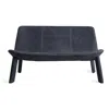 Blu Dot Neat Settee - Ink Leather In Black