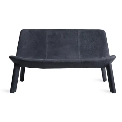Blu Dot Neat Settee - Ink Leather In Black