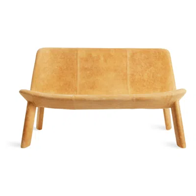 Blu Dot Neat Settee Leather In Camel Leather