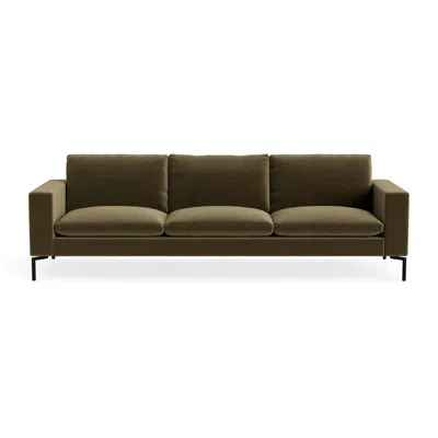 Blu Dot New Standard 104" Sofa - Moss Velvet / Black In Green