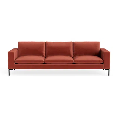 Blu Dot New Standard 104" Sofa - Tomato Velvet / Black In Red