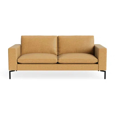 Blu Dot New Standard 78" Sofa - Camel Leather / Black In Brown