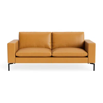 Blu Dot New Standard 78" Sofa - Canyon Leather / Black In Brown