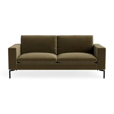 Blu Dot New Standard 78" Sofa - Moss Velvet / Black In Green