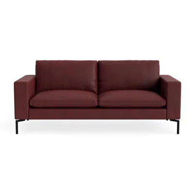 Blu Dot New Standard 78" Sofa - Oxblood Leather / Black
