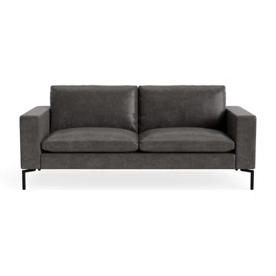 Blu Dot New Standard 78" Sofa - Slate Leather / Black