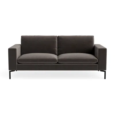 Blu Dot New Standard 78" Sofa - Storm Velvet / Black In Gray