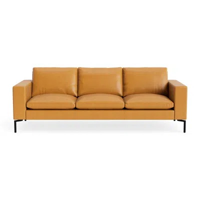 Blu Dot New Standard 92" Sofa - Canyon Leather / Black In Brown