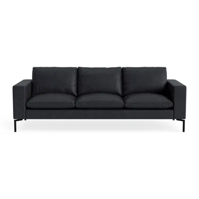 Blu Dot New Standard 92" Sofa - Granite Leather / Black