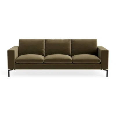 Blu Dot New Standard 92" Sofa - Moss Velvet / Black In Green