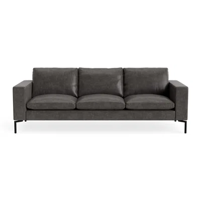 Blu Dot New Standard 92" Sofa - Slate Leather / Black