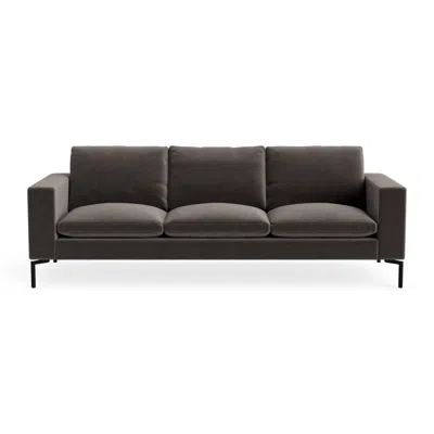 Blu Dot New Standard 92" Sofa - Storm Velvet / Black In Gray