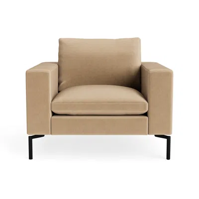Blu Dot New Standard Lounge Chair - Camel Velvet / Black