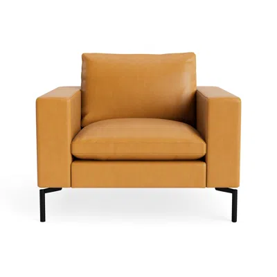 Blu Dot New Standard Lounge Chair - Canyon Leather / Black In Brown